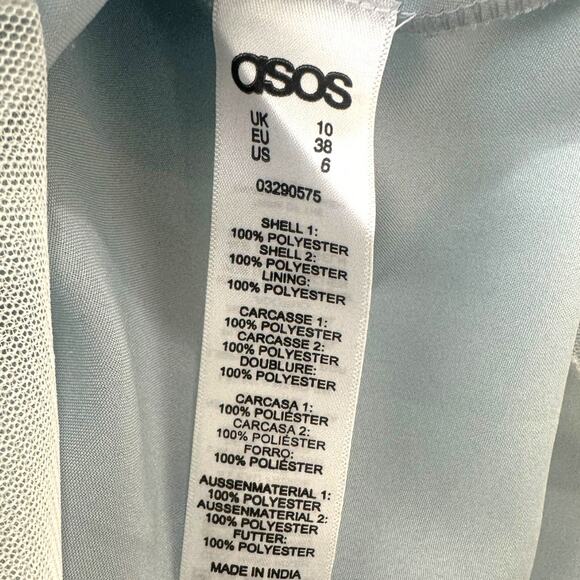 ASOS Silver Holographic Sleeveless Fit & Flare Party Dress Size 6 - Picture 9 of 13